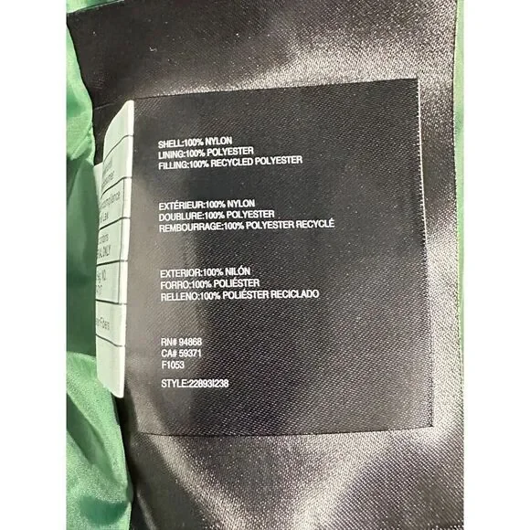 Bernie Bernardo Color Block Puffer Vest Green Black Women's Size Medium NWT - Picture 9 of 13